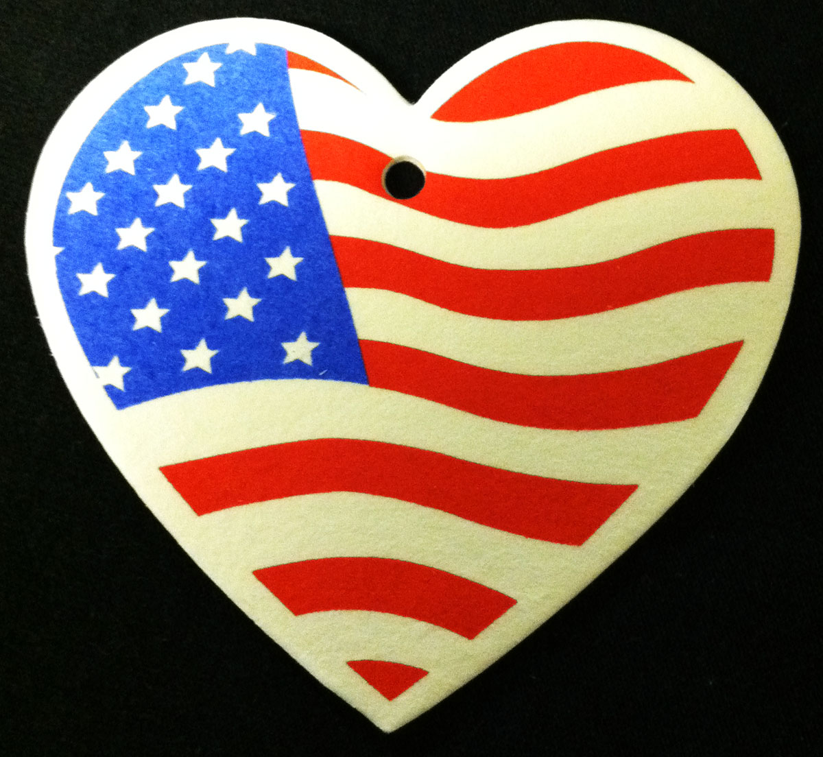 Heart USA American Flag Air Freshener - Click Image to Close